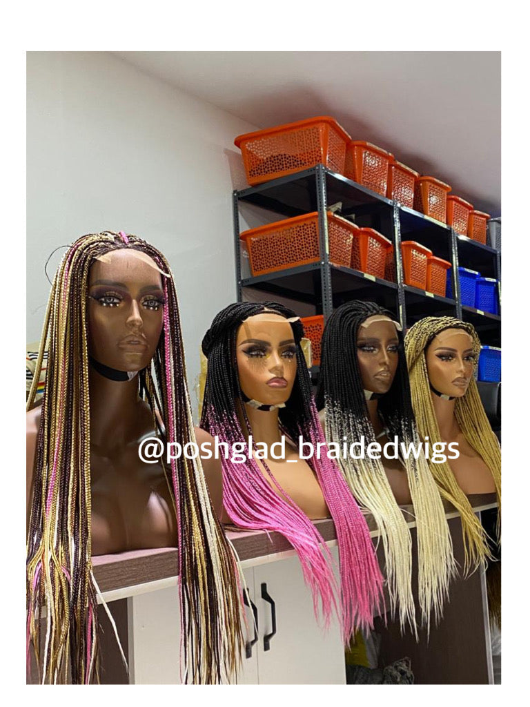 Box Braid Wig - Ife (Ready To Ship) Closure - Poshglad Braided Wigs