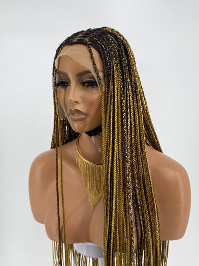 Knotless- Sade 13 x 4 Lace - Ready to ship Poshglad Braided Wigs Knotless Braid Wigs