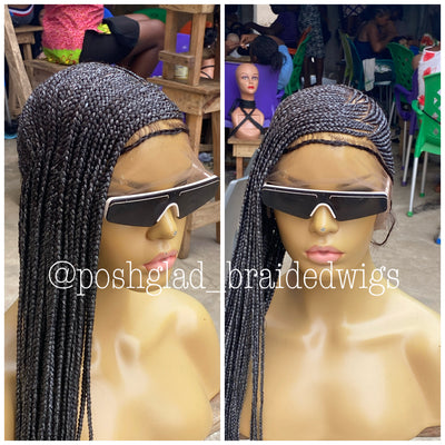 Cornrow Braid Wig - Swiss Full Lace - Peace Poshglad Braided Wigs Cornrow Braid Wig