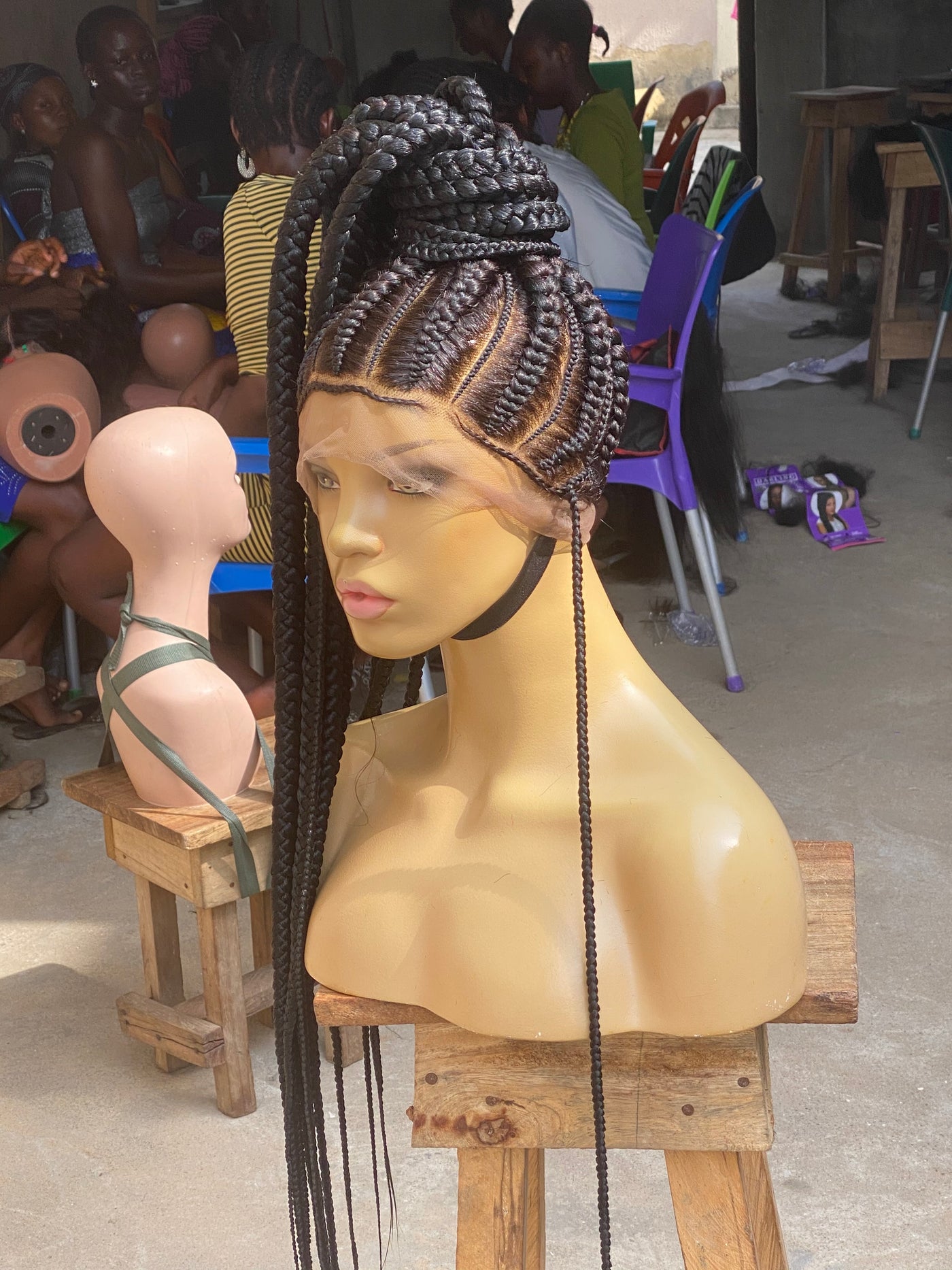 Cornrow Braid Wig - Large Size Ponytail All Back - Naija