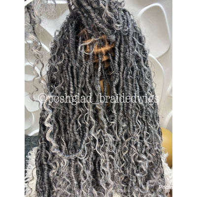 Distressed Locs Wig - African Queen Poshglad Braided Wigs Distressed Locs wig