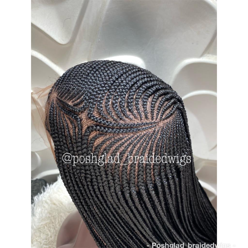 国内で当店のみ ILLUSORY - Four-Point Star Braided Faux Long Senegalese Twist Locks Lace Front Wig - Zuri | StarLaceWigs