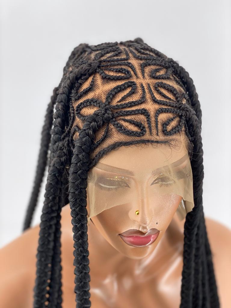 Ready to Ship- Full lace- Miss Pink Poshglad Braided Wigs Cornrow Braided Wig