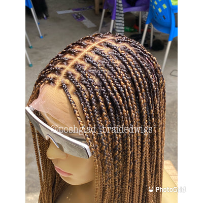 Shade Knotless Box Braid Wig (Full Density) Poshglad Braided Wigs Box Braid Wig