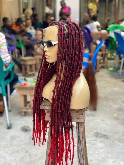Destress Faux Locs - Wine Color Fire Red Ombré - Rosemary