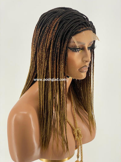 Box braid Wig "4 by 4 Closure Lace" Shoulder Length - Lilly Poshglad Braided Wigs Closure Braid Wig