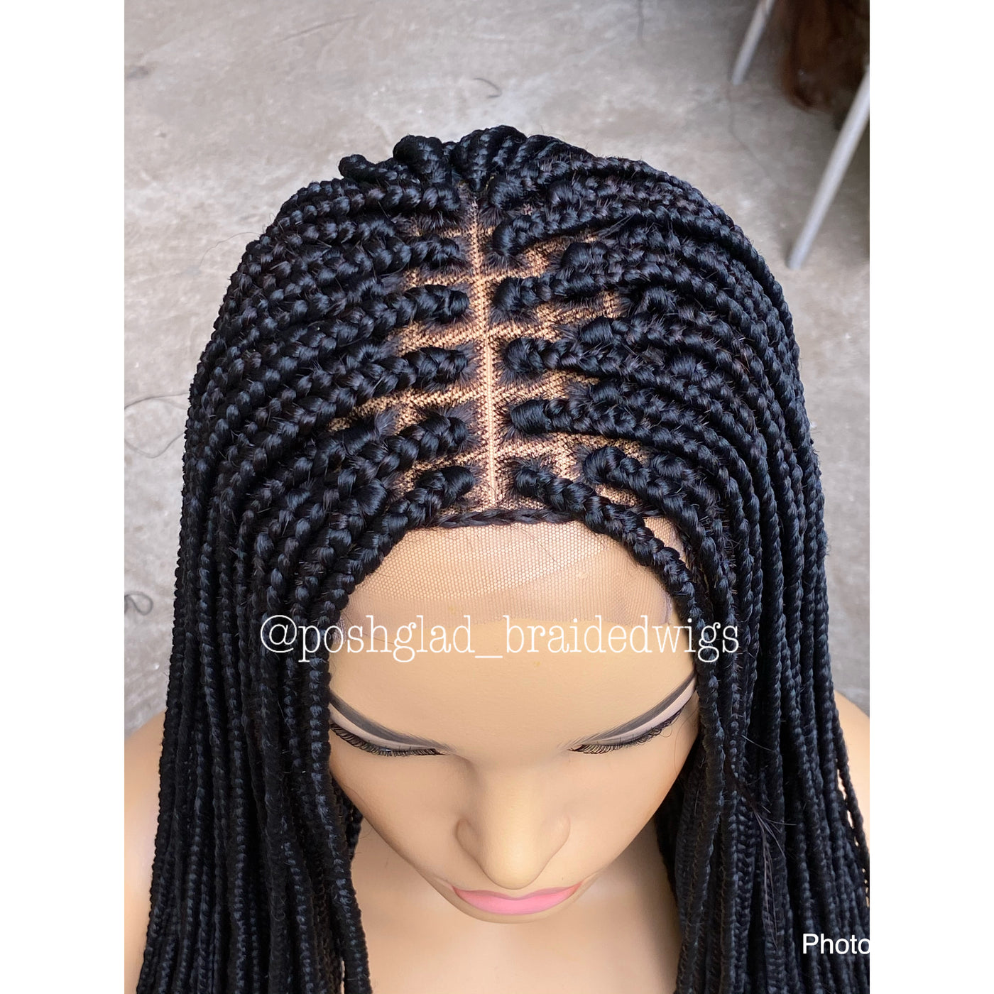 Box Braid Wig 4 by 4 Closure Lace (ife) - Poshglad Braided Wigs
