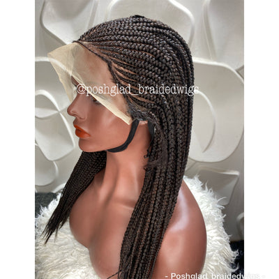 Cornrow Braid Wig - 13x4 Lace Frontal - Edina Poshglad Braided Wigs Cornrow Braid Wig