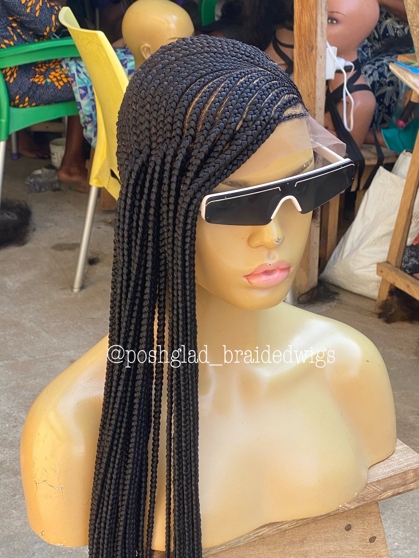 Cornrow Braid Wig - Lemonade Right Side Drop - Chidinma Poshglad Braided Wigs Cornrow Braid Wig