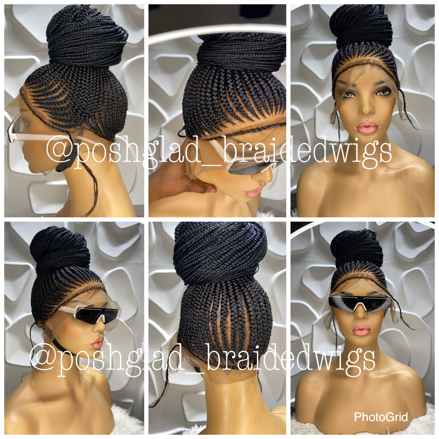 Cornrow Braid Wig (13x6 Lace Frontal) - Cele Poshglad Braided Wigs Cornrow Braid Wig