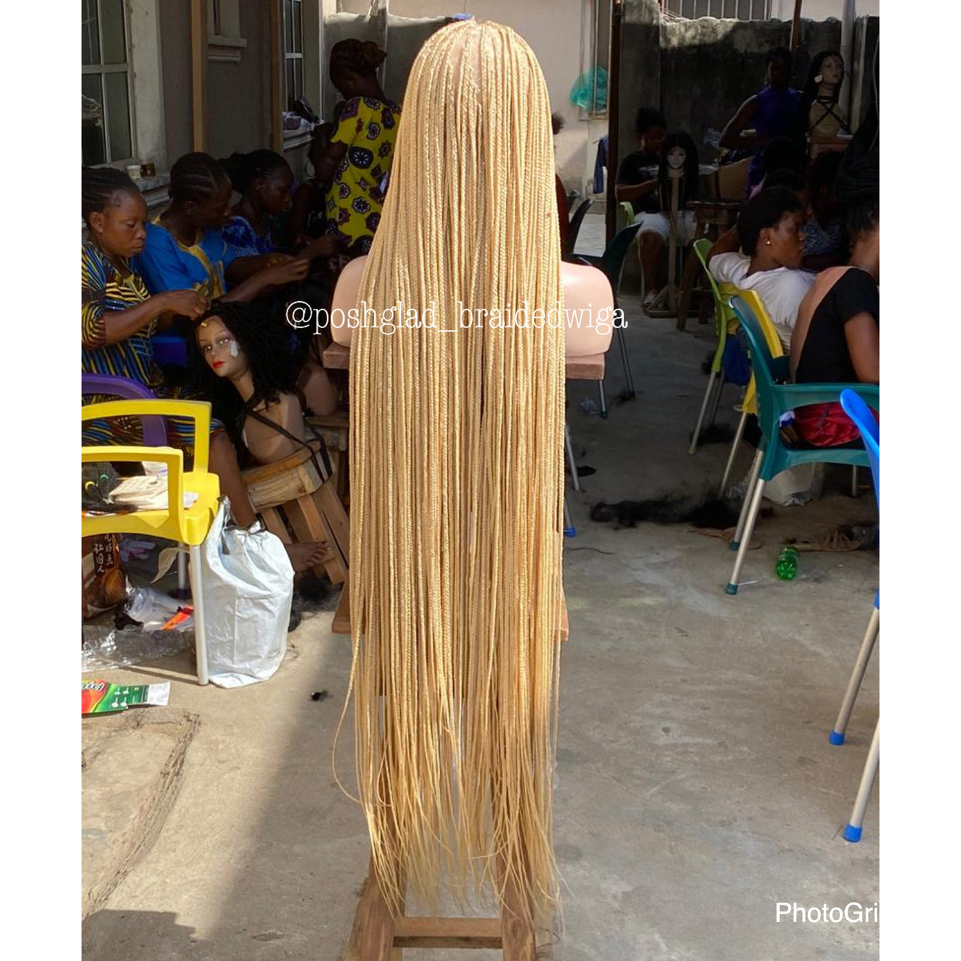 SHADE KNOTLESS BLONDE (IN KNEE COST EXTRA $50) Poshglad Braided Wigs
