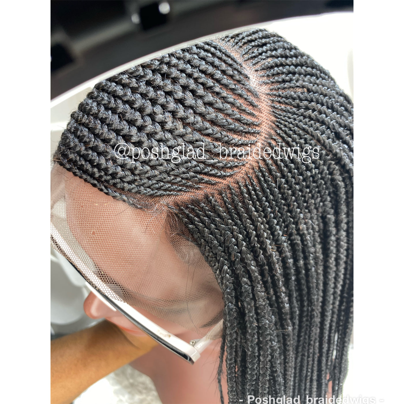 Cornrow Braid Wig - 13x4 Lace Frontal - Amari Poshglad Braided Wigs Cornrow Braid Wig