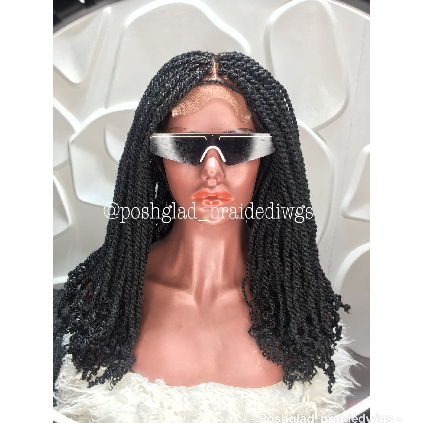 Kinky Twist Braided Wig (13 by 4 Frontal Lace) Poshglad Braided Wigs Kinky Twist Braided Wig