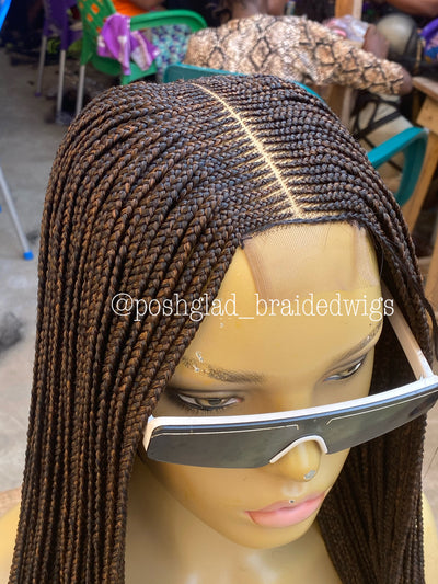 Cornrow Braid Wig - Lace Closure 6x2 - Lacresha Poshglad Braided Wigs Cornrow Braid Wig