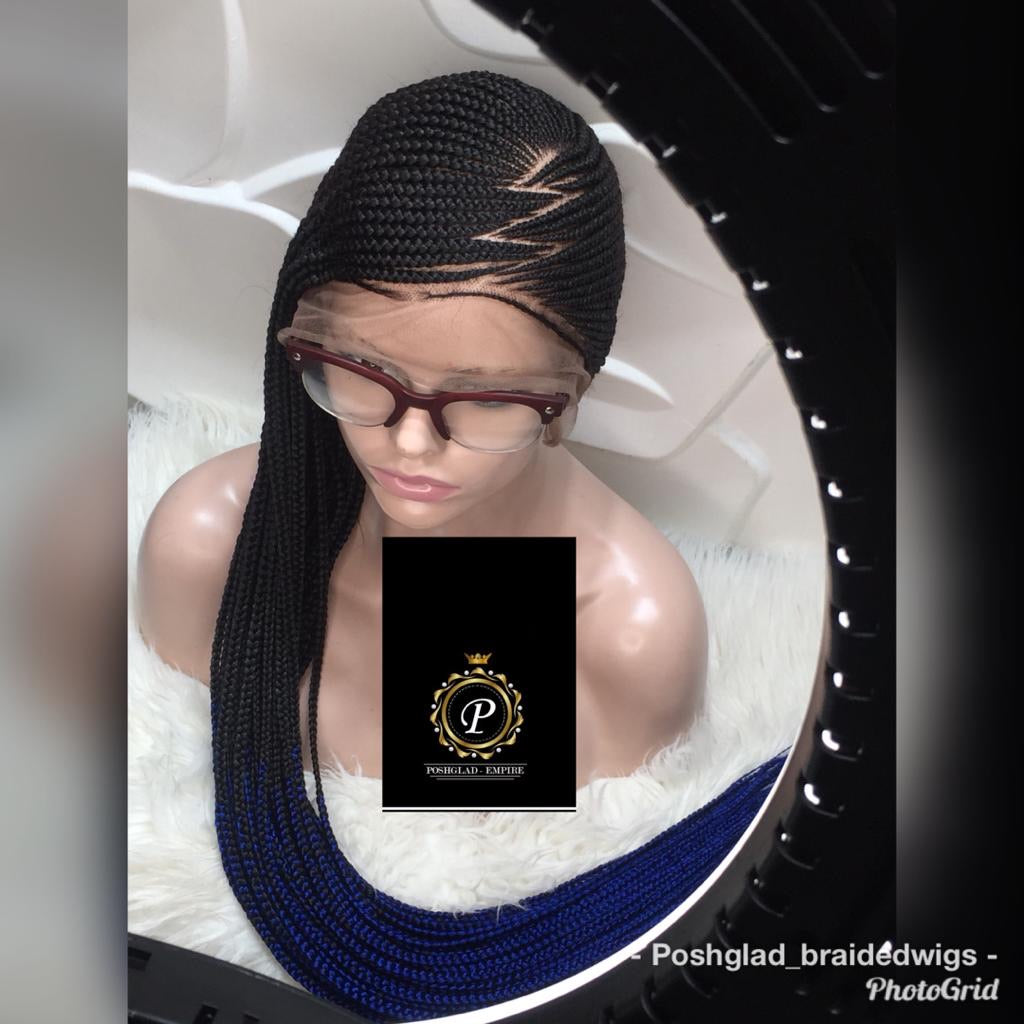 Cornrow Braid Wig - Swiss Full Lace - Aaliyah Poshglad Braided Wigs Cornrow Braid Wig
