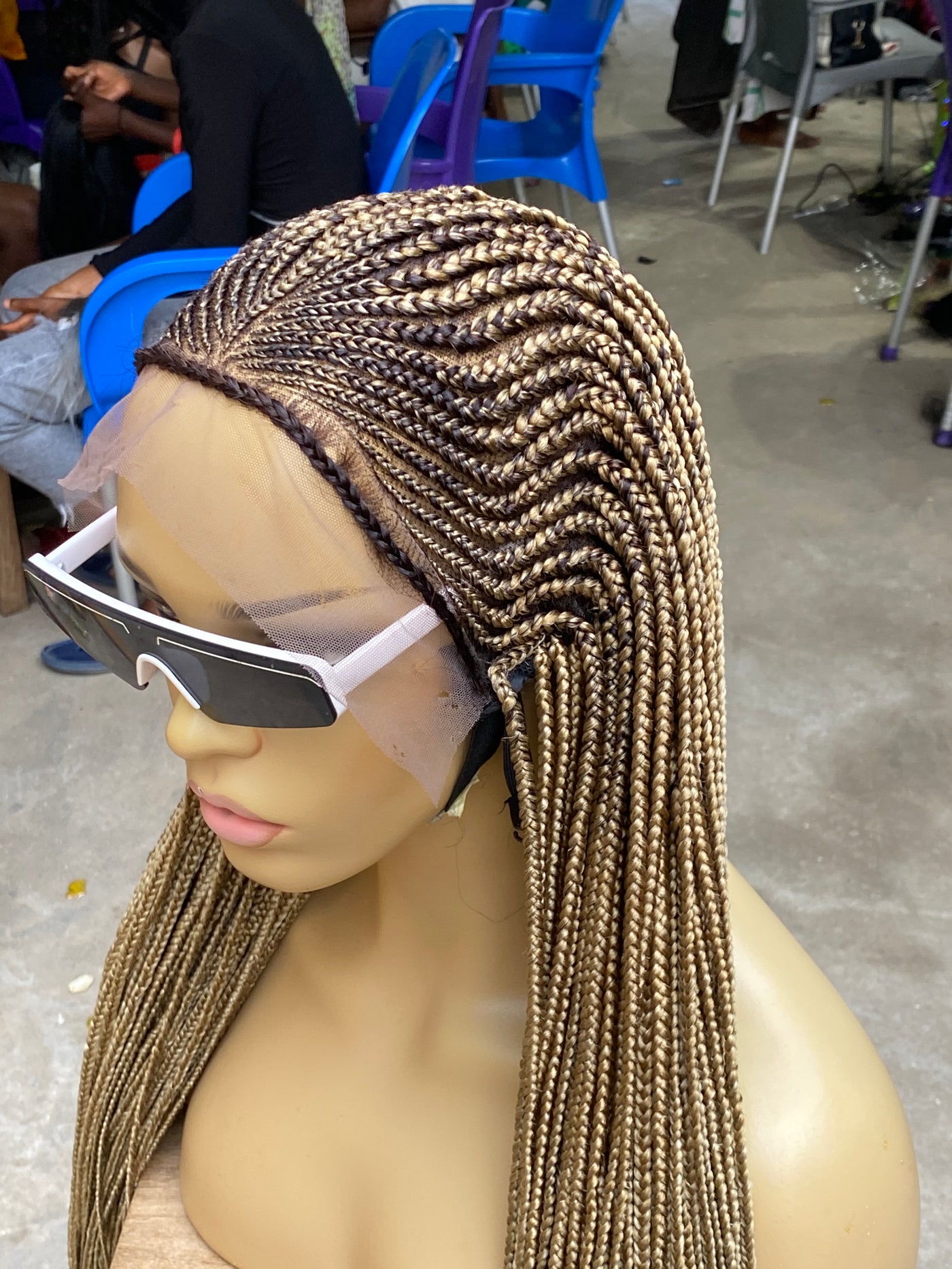 Cornrow Braid Wig - 13x6 Lace Frontal - Bolade Poshglad Braided Wigs Cornrow Braid Wig