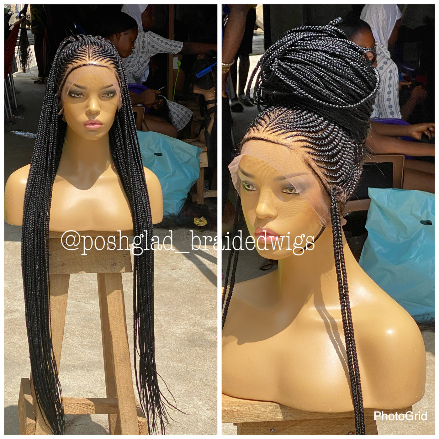 Cornrow Braid Wig - Swiss Full Lace - Myra Poshglad Braided Wigs Cornrow Braid Wig