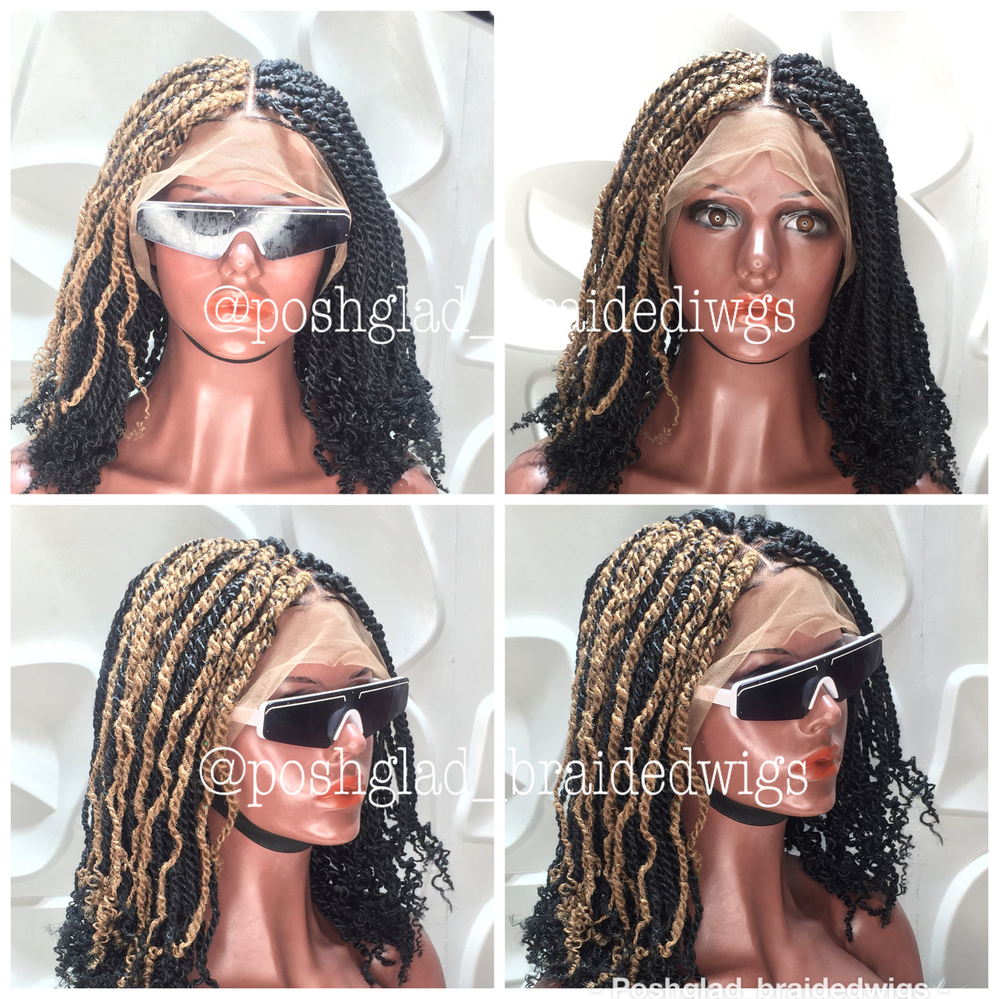 Kinky Twist Braided Wig (13 by 4 Frontal Lace) - Celestina Poshglad Braided Wigs Kinky Twist Braided Wig