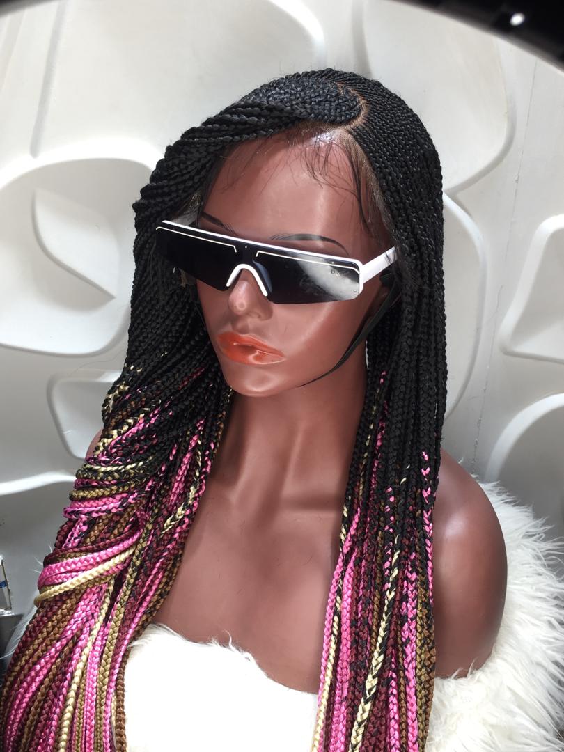 Cornrow Braid Wig - (13x4 Lace Frontal Multi color) - Wanita