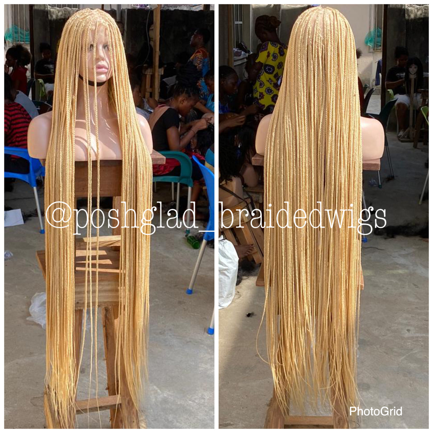 SHADE KNOTLESS BLONDE (IN KNEE COST EXTRA $50) Poshglad Braided Wigs