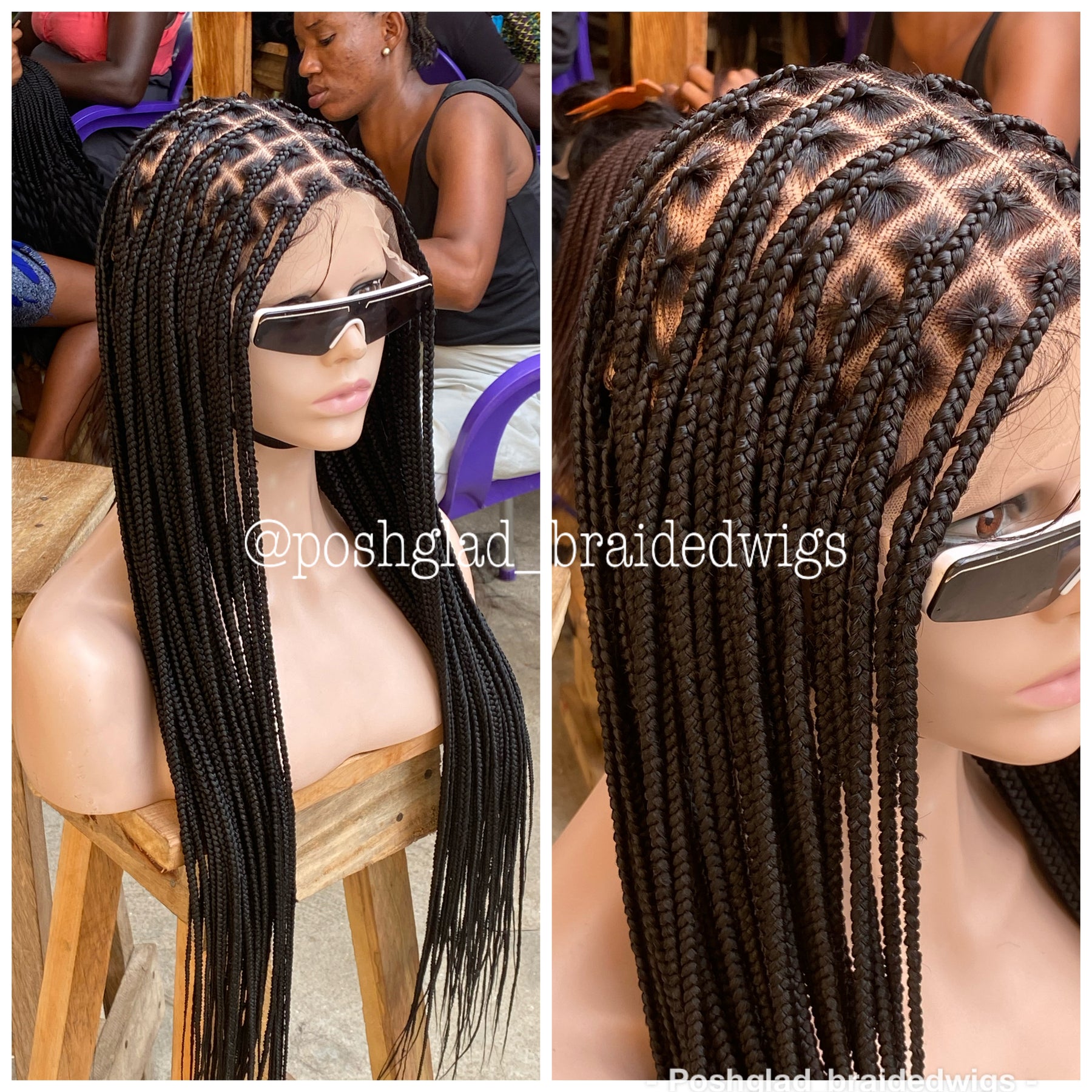 HD Knotless Braid - Full Lace Wig - Bridget - Poshglad Braided Wigs