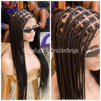 HD Knotless Braid - Full Lace Wig - Bridget Poshglad Braided Wigs Knotless Braid Wig