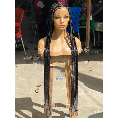 Jumbo Knotless Braids With Beads - Ayesha Poshglad Braided Wigs Jumbo Knotless Braid With Beads