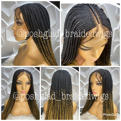 Cornrow Braid Wig - Lace Closure 4x4 - Kadija Poshglad Braided Wigs Cornrow Braid Wig