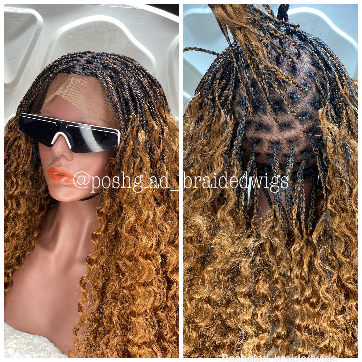Knotless Braid Wig - Curly Braid - Chrissie Poshglad Braided Wigs