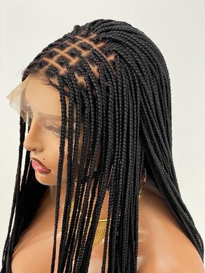 Knotless Frontal lace-Ready to ship Poshglad Braided Wigs Knotless Braid Wig