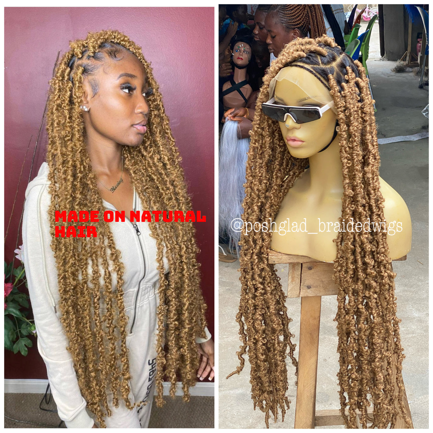 Butterfly Locs Wig - Blonde HD Full Lace - Kelechi Poshglad Braided Wigs Butterfly Locs Wig