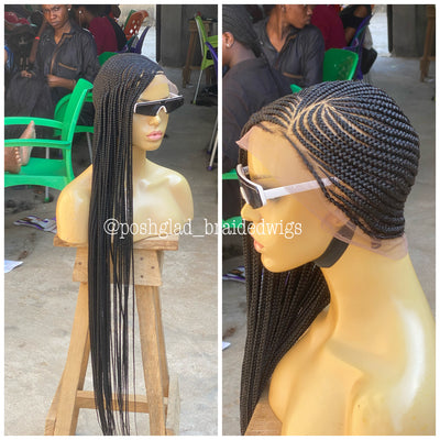 Cornrow Braid Wig - Lemonade Right Side Drop - Chidinma Poshglad Braided Wigs Cornrow Braid Wig