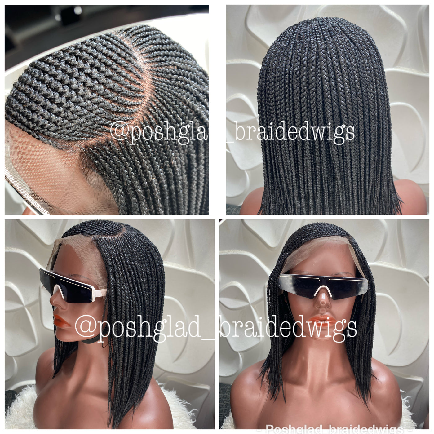 Cornrow Braid Wig - 13x4 Lace Frontal - Amari Poshglad Braided Wigs Cornrow Braid Wig