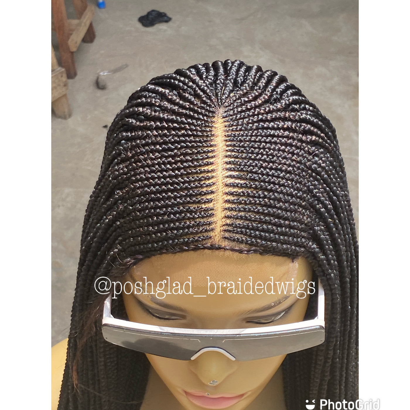 Cornrow Braid Wig - Lace Closure 4x4 - Adele Poshglad Braided Wigs Cornrow Braid Wig