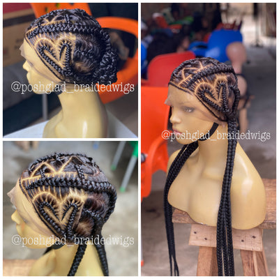 Feedin Braids With Heart - Farrah Poshglad Braided Wigs feedin braids with heart