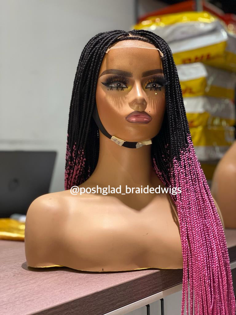 Box Braid Wig - Ife (Ready To Ship) Closure - Poshglad Braided Wigs