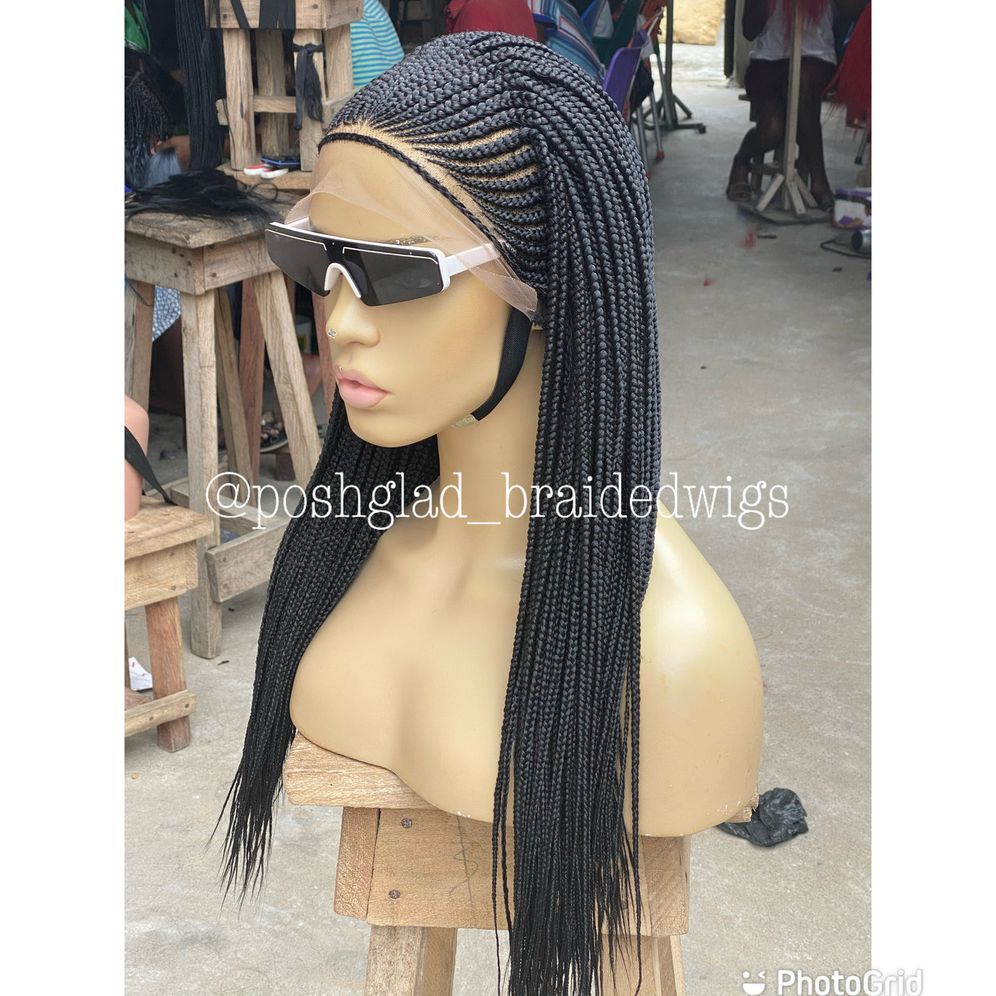 Cornrow Braid - 13x4 Lace Frontal -Bemi Poshglad Braided Wigs Cornrow Braid Wig