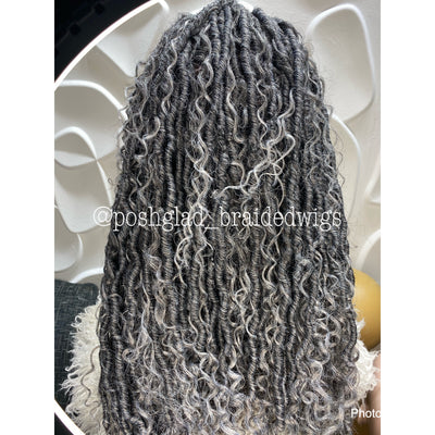 Distressed Locs Wig - African Queen Poshglad Braided Wigs Distressed Locs wig
