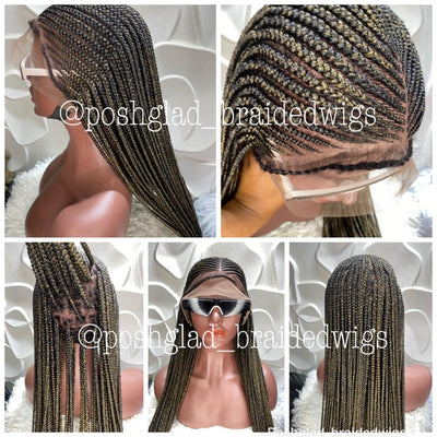 Cornrow Braid Wig - Full Lace - Abina Poshglad Braided Wigs Cornrow Braid Wig