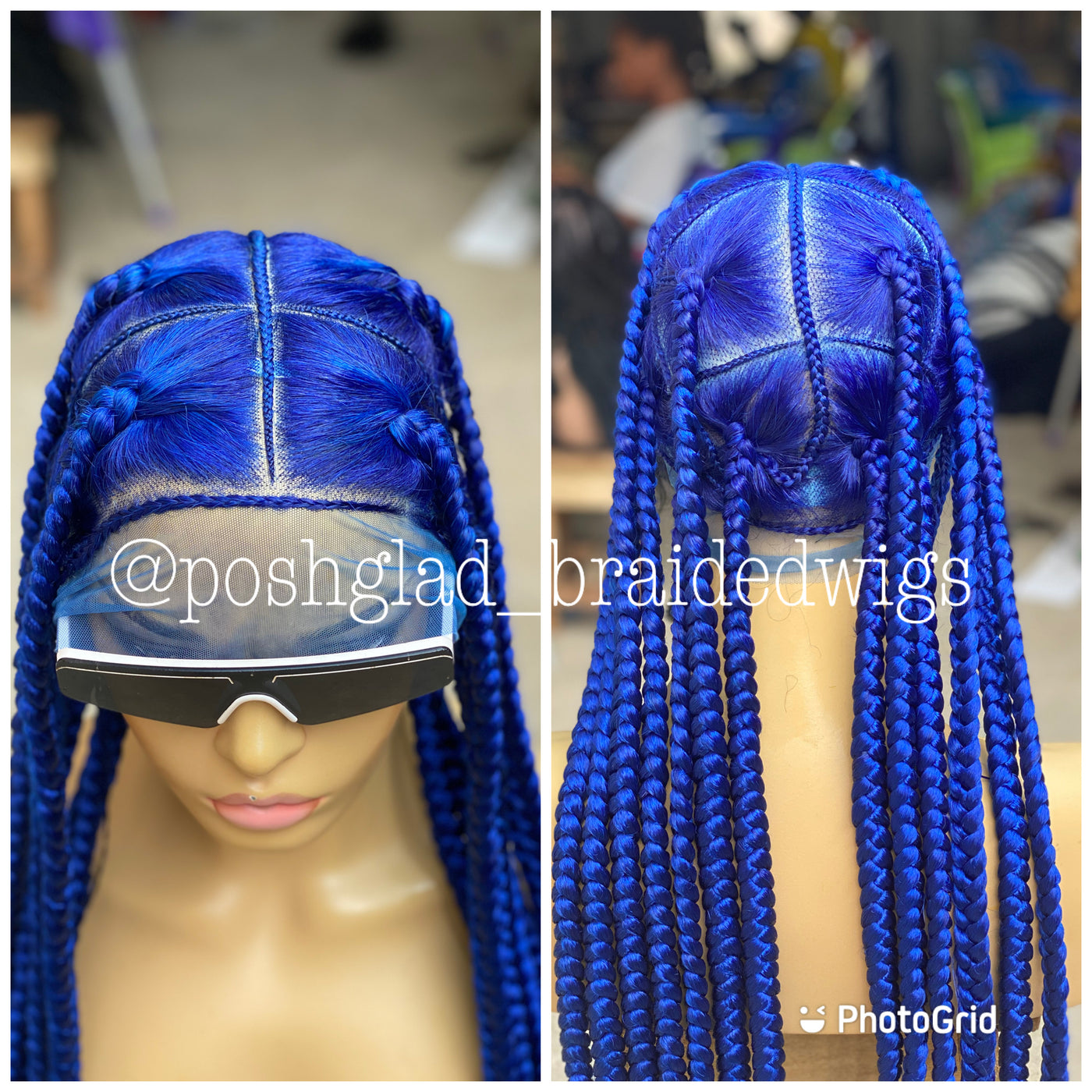 Large Knotless Braid - Full Lace - Adaora Poshglad Braided Wigs KNOTLESS