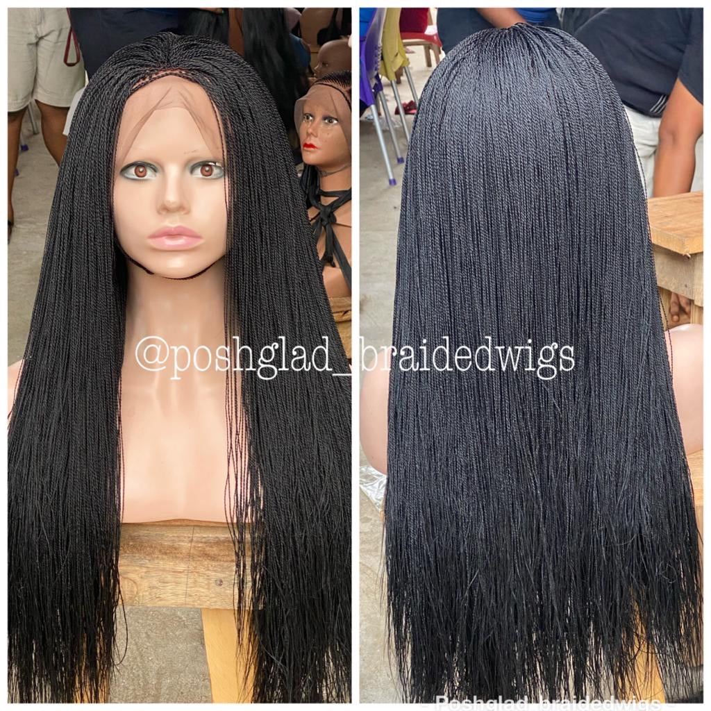 Retailer Lace Front Micro Braided Twist Long Wig