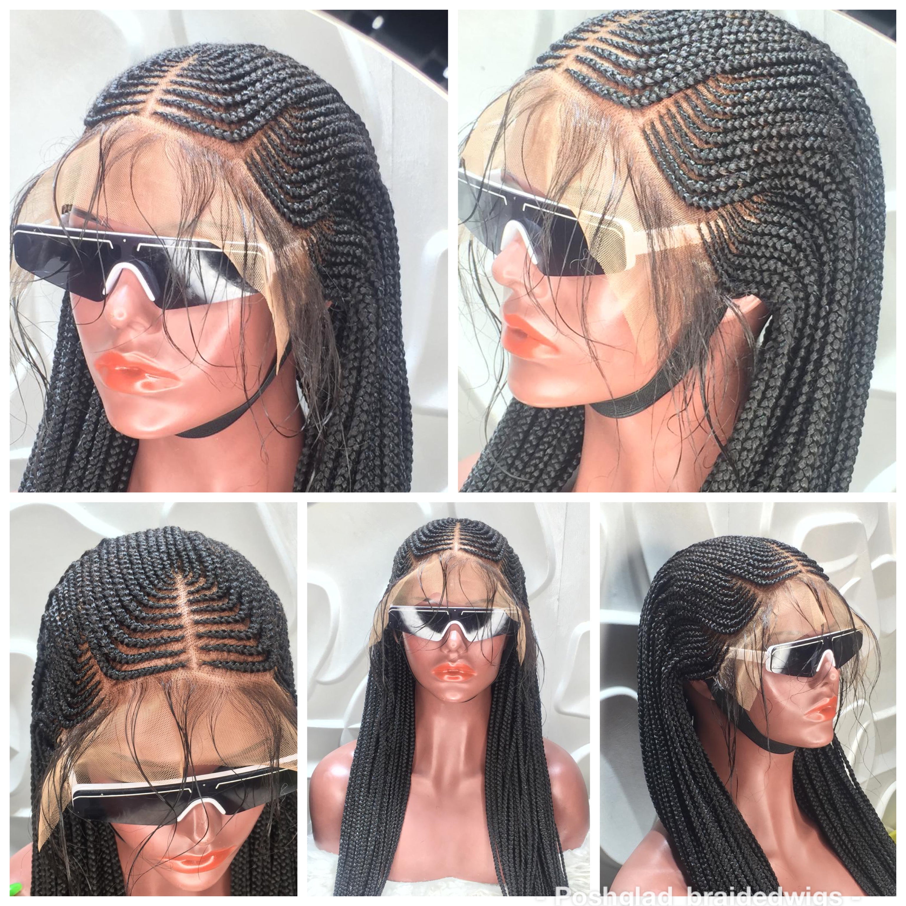 Cornrow Braided Wig - 13x4 Lace Frontal - Enitan - Poshglad Braided Wigs