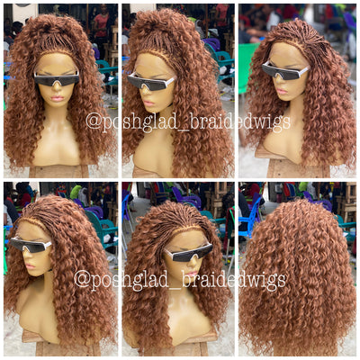 Twist Braid Wig - Curly Medium Auburn - Oyinye Poshglad Braided Wigs Twist