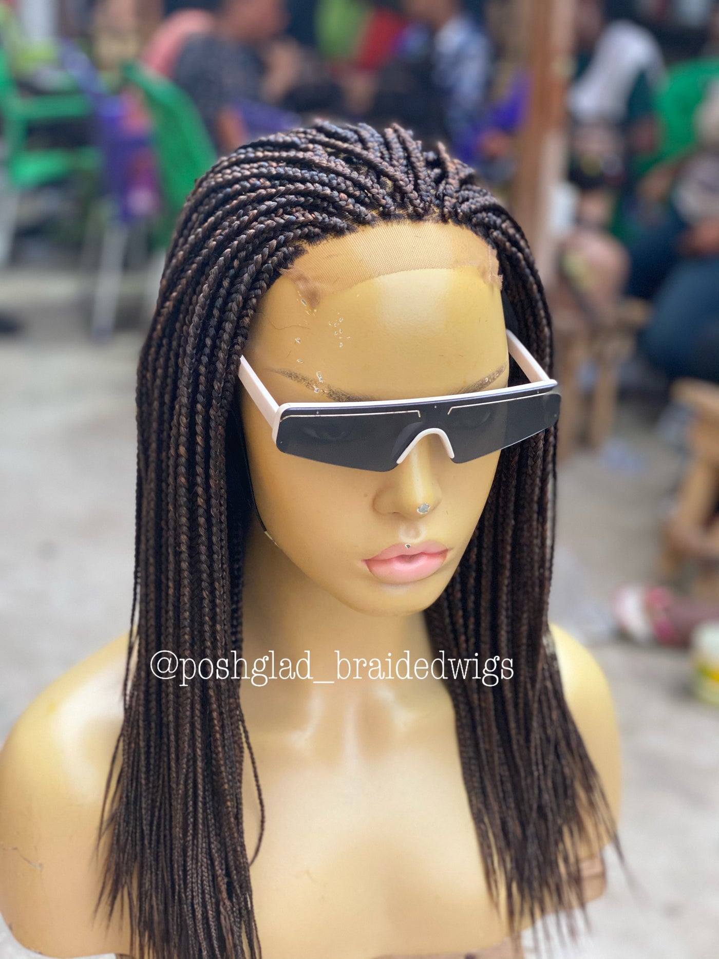 Closure Box Braid Wig - Ifeyinwa Poshglad Braided Wigs Box Braid Wigs