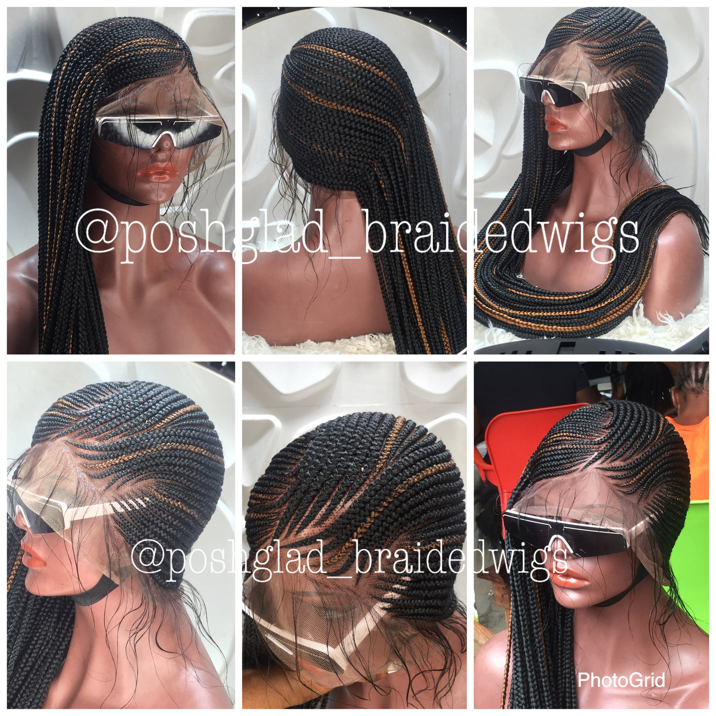 Cornrow Braid Wig - Full Lace - Abiona Poshglad Braided Wigs Cornrow Braid Wig