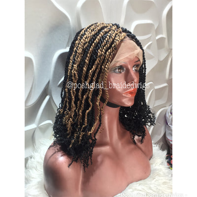 Kinky Twist Braided Wig (13 by 4 Frontal Lace) - Celestina Poshglad Braided Wigs Kinky Twist Braided Wig