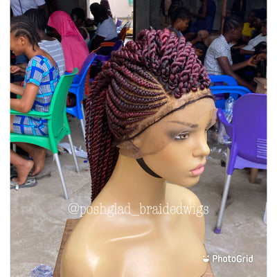 Cornrow Braid Wig - Full Lace - Tega Poshglad Braided Wigs Cornrow Braid Wig