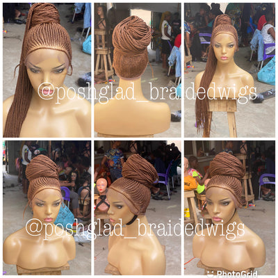 Cornrow Braid Wig - Auburn Full Lace - Iyawa Poshglad Braided Wigs Cornrow Braid Wig