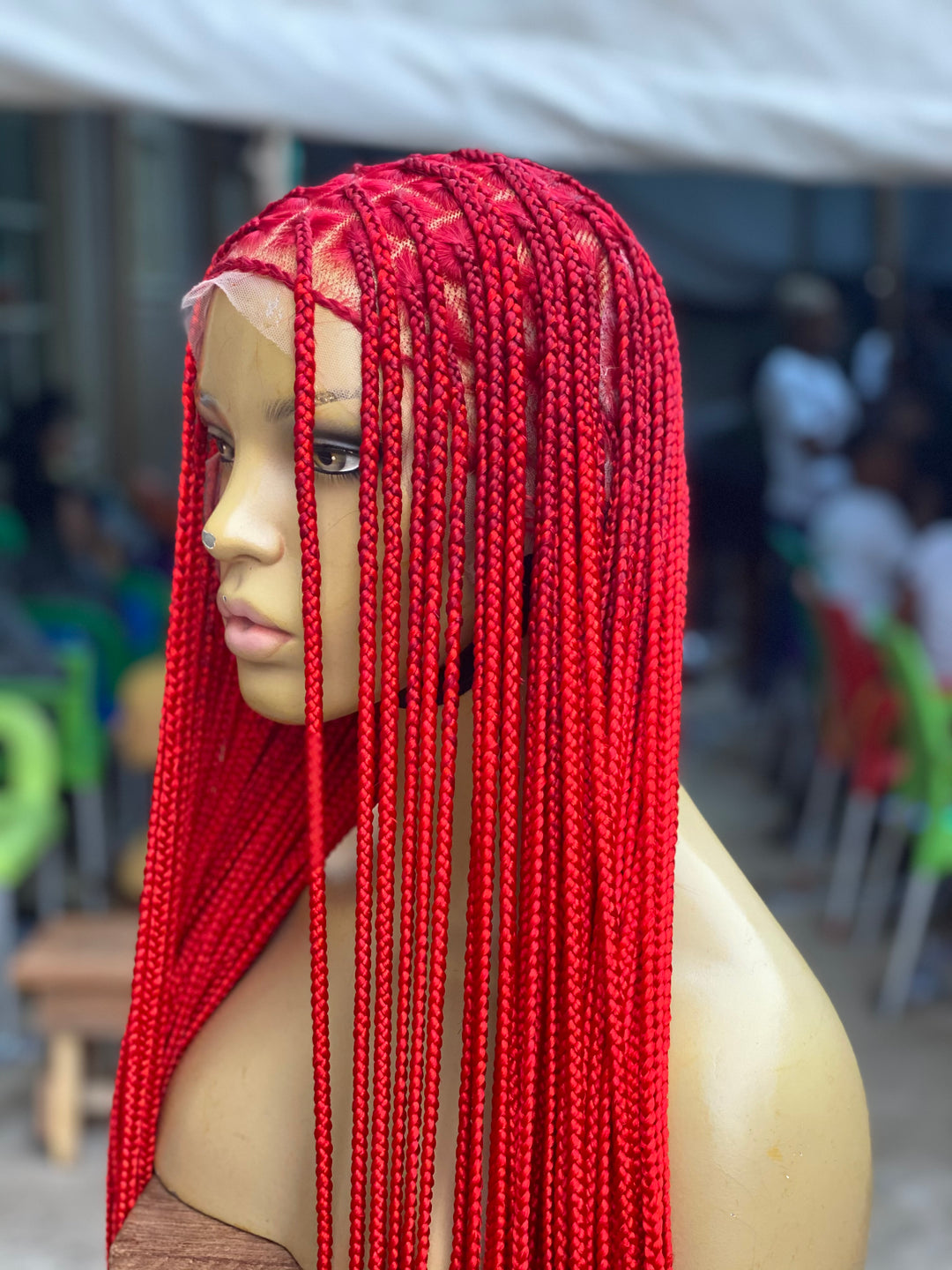 Knotless Braid Wig - Premium Red Calf Length - Kendal  display picture 1