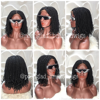 Kinky Twist Braided Wig (13 by 4 Frontal Lace) - Bessy Poshglad Braided Wigs Kinky Twist Braided Wig